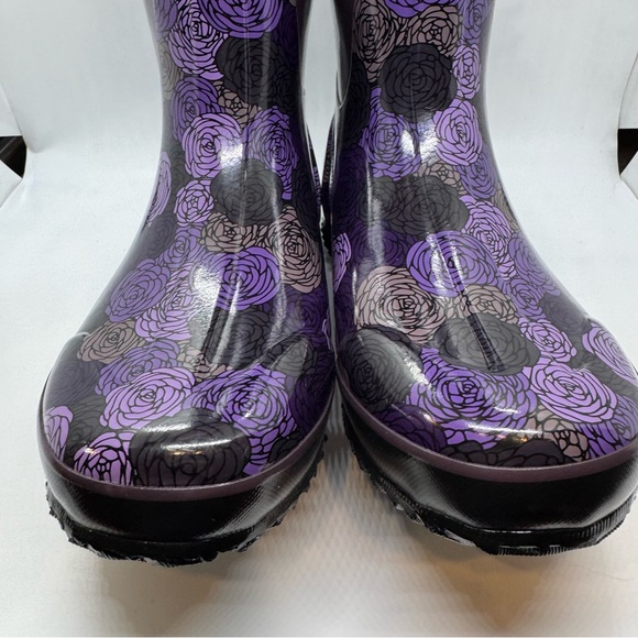 Bogs Women's Rosey Tall Rain Boots in plum multi Size 7 - Picture 4 of 10